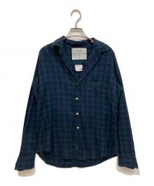 Frank&Eileen（フランクアンドアイリーン）の古着「チェックスキッパーシャツ」｜ネイビー×グリーン