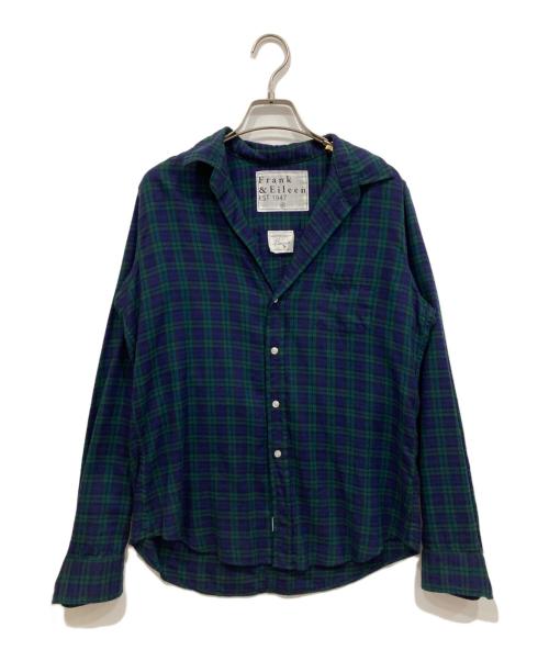 Frank&Eileen（フランクアンドアイリーン）Frank&Eileen (フランクアンドアイリーン) チェックスキッパーシャツ ネイビー×グリーン サイズ:Sの古着・服飾アイテム