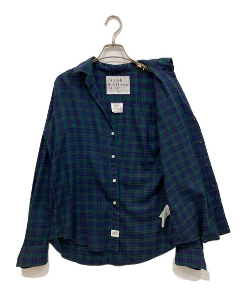 Frank&Eileen（フランクアンドアイリーン）Frank&Eileen (フランクアンドアイリーン) チェックスキッパーシャツ ネイビー×グリーン サイズ:Sの古着・服飾アイテム