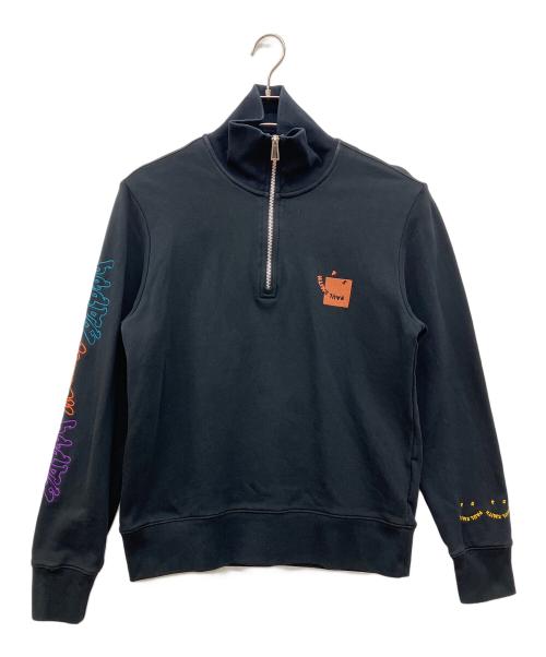 PS Paul Smith（ＰＳポールスミス）PS Paul Smith (ＰＳポールスミス) ハーフジップスウェット ブラック サイズ:Mの古着・服飾アイテム