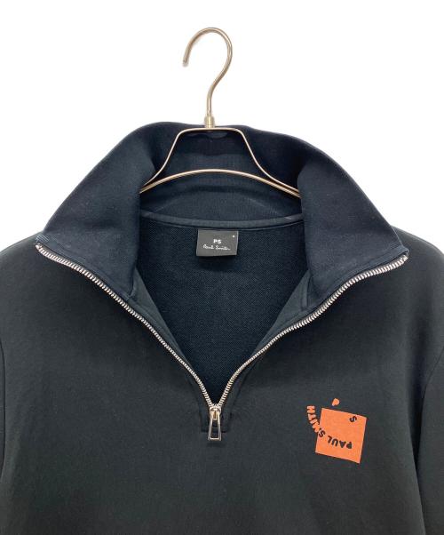 PS Paul Smith（ＰＳポールスミス）PS Paul Smith (ＰＳポールスミス) ハーフジップスウェット ブラック サイズ:Mの古着・服飾アイテム