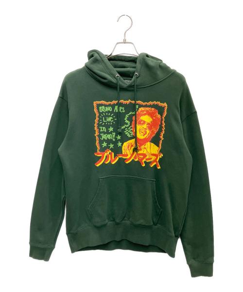 BRUNO MARS（ブルーノ マーズ）BRUNO MARS (ブルーノ マーズ) ライブ プルオーバーパーカー グリーン サイズ:Lの古着・服飾アイテム