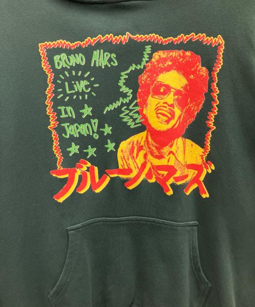 BRUNO MARS（ブルーノ マーズ）BRUNO MARS (ブルーノ マーズ) ライブ プルオーバーパーカー グリーン サイズ:Lの古着・服飾アイテム