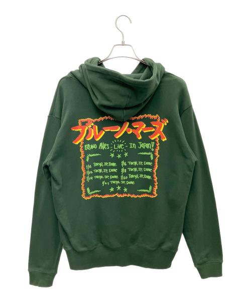 BRUNO MARS（ブルーノ マーズ）BRUNO MARS (ブルーノ マーズ) ライブ プルオーバーパーカー グリーン サイズ:Lの古着・服飾アイテム