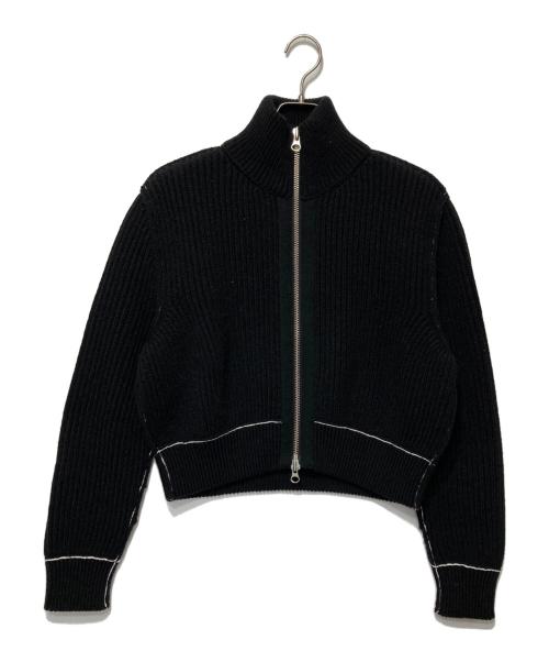 MM6 Maison Margiela（エムエムシックスメゾンマルジェラ）MM6 Maison Margiela (エムエムシックス メゾンマルジェラ) ジップアップニットジャケット ブラック サイズ:Sの古着・服飾アイテム