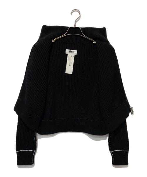 MM6 Maison Margiela（エムエムシックスメゾンマルジェラ）MM6 Maison Margiela (エムエムシックス メゾンマルジェラ) ジップアップニットジャケット ブラック サイズ:Sの古着・服飾アイテム