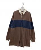 ETRE TOKYOエトレトウキョウ）の古着「ラガーシャツショートオールインワン」｜ブラウン