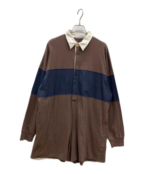 ETRE TOKYO（エトレトウキョウ）ETRE TOKYO (エトレトウキョウ) ラガーシャツショートオールインワン ブラウン サイズ:Ｍの古着・服飾アイテム