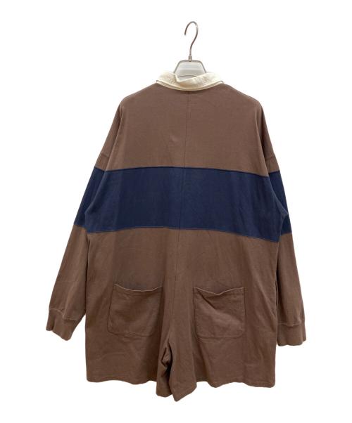 ETRE TOKYO（エトレトウキョウ）ETRE TOKYO (エトレトウキョウ) ラガーシャツショートオールインワン ブラウン サイズ:Ｍの古着・服飾アイテム