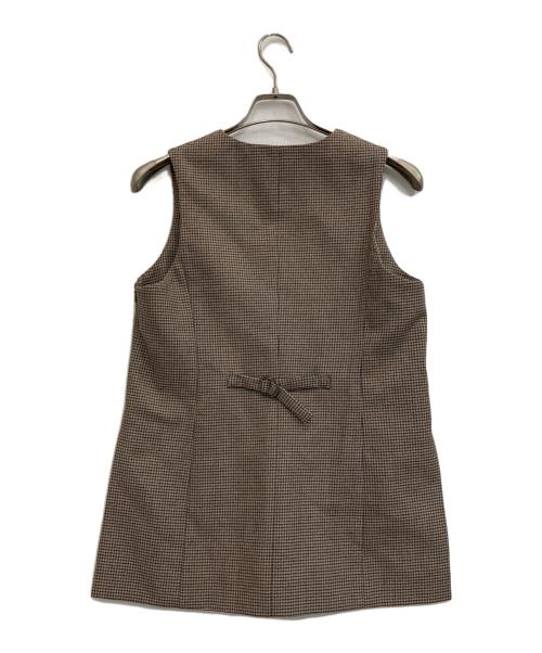 Drawing Numbers（ドローイングナンバーズ）Drawing Numbers (ドローイングナンバーズ) 千鳥柄Vネックベスト ブラウン サイズ:38の古着・服飾アイテム