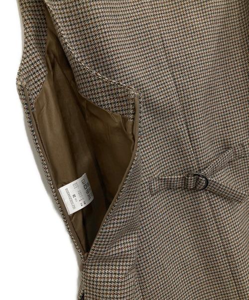 Drawing Numbers（ドローイングナンバーズ）Drawing Numbers (ドローイングナンバーズ) 千鳥柄Vネックベスト ブラウン サイズ:38の古着・服飾アイテム