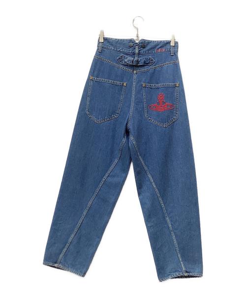 Vivienne Westwood RED LABEL（ヴィヴィアンウエストウッドレッドレーベル）Vivienne Westwood RED LABEL (ヴィヴィアンウエストウッドレッドレーベル) オーブ刺繍デニムパンツ インディゴ サイズ:2の古着・服飾アイテム
