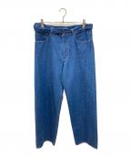 AURALEEオーラリー）の古着「SELVEDGE LIGHT OZ DENIM BELTED パンツ」｜インディゴ