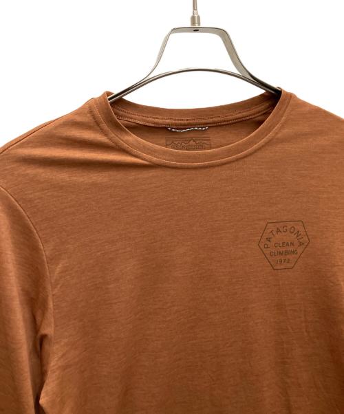 Patagonia（パタゴニア）Patagonia (パタゴニア) プリントカットソー ブラウン サイズ:XSの古着・服飾アイテム