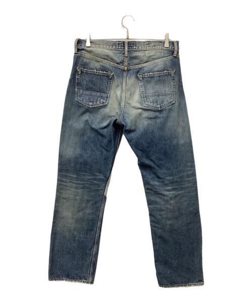 FDMTL（ファンダメンタル）FDMTL (ファンダメンタル) ダメージ加工刺し子パッチワークデニムパンツ インディゴ サイズ:W32の古着・服飾アイテム