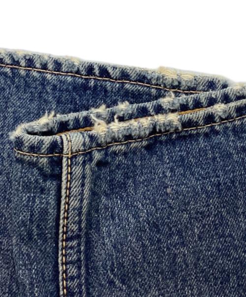 FDMTL（ファンダメンタル）FDMTL (ファンダメンタル) ダメージ加工刺し子パッチワークデニムパンツ インディゴ サイズ:W32の古着・服飾アイテム