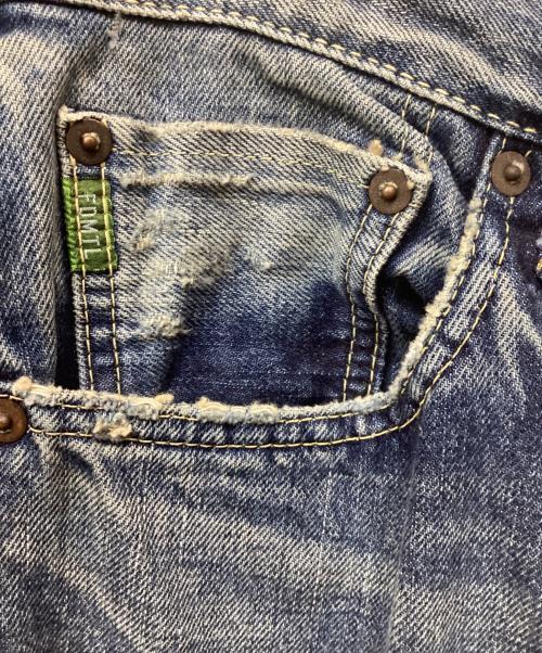 FDMTL（ファンダメンタル）FDMTL (ファンダメンタル) ダメージ加工刺し子パッチワークデニムパンツ インディゴ サイズ:W32の古着・服飾アイテム