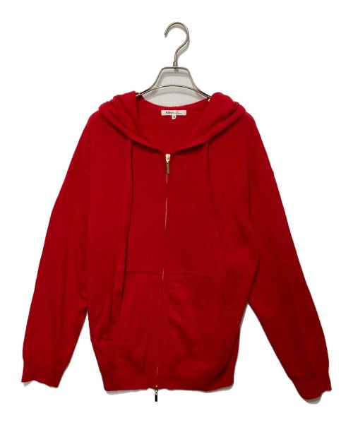 49AV junko shimada（フォーティーナインアベニュージュンコシマダ）49AV junko shimada (フォーティーナインアベニュージュンコシマダ) カシミヤブレンドニットジップパーカー レッド サイズ:38の古着・服飾アイテム