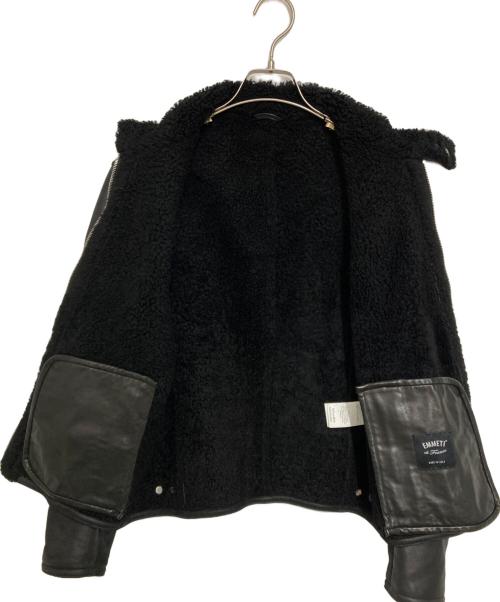 EMMETI（エンメティ）EMMETI (エンメティ) ムートンシングルライダースジャケット ブラック サイズ:44の古着・服飾アイテム
