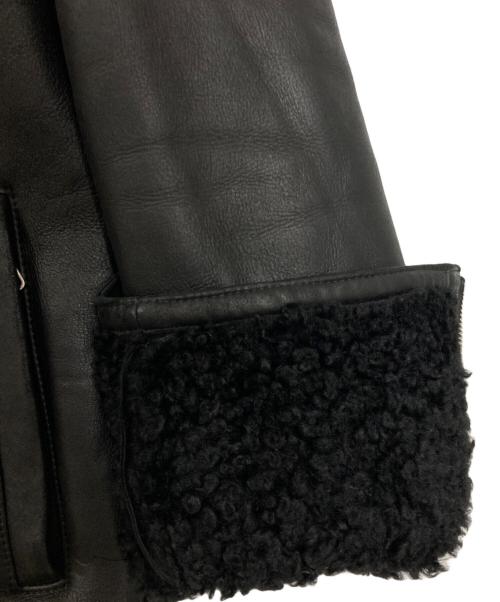 EMMETI（エンメティ）EMMETI (エンメティ) ムートンシングルライダースジャケット ブラック サイズ:44の古着・服飾アイテム