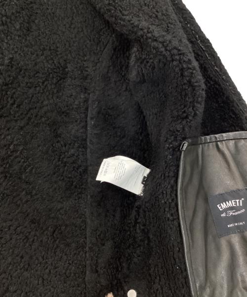 EMMETI（エンメティ）EMMETI (エンメティ) ムートンシングルライダースジャケット ブラック サイズ:44の古着・服飾アイテム