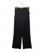 Heveヘイヴ）の古着「ハイウエストデザインスラックス」｜ブラック