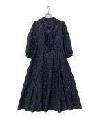 JUSGLITTYジャスグリッティー）の古着「プリントボウタイワンピース」｜ブラック