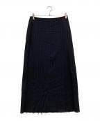 Uhrウーア）の古着「PINSTRIPE SLIT SKIRT」｜ネイビー