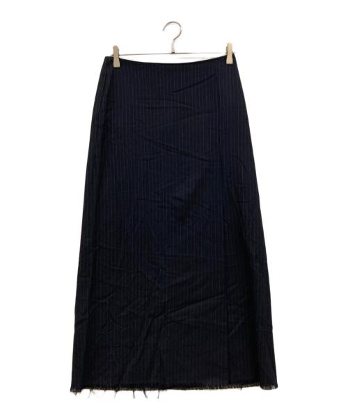 Uhr（ウーア）Uhr (ウーア) PINSTRIPE SLIT SKIRT ネイビー サイズ:36の古着・服飾アイテム