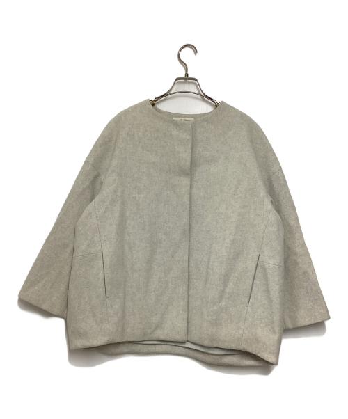 BEARDSLEY（ビアズリー）BEARDSLEY (ビアズリー) うしろぷっくりウールコート ライトグレー サイズ:Fの古着・服飾アイテム