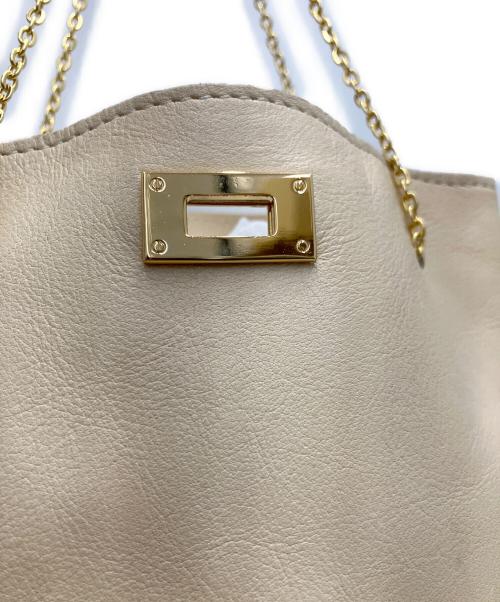 SITA PARANTICA（シータパランティカ）SITA PARANTICA (シータパランティカ) チェーンレザーハンドバッグ アイボリーの古着・服飾アイテム