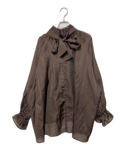NEMIKA（ネミカ）NEMIKA (ネミカ) ボウタイブラウス ブラウン サイズ:1の古着・服飾アイテム