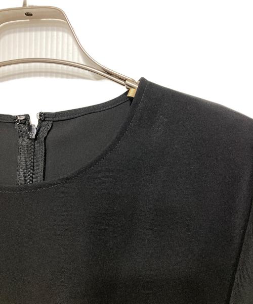 LANVIN en Bleu（ランバンオンブルー）LANVIN en Bleu (ランバンオンブルー) ベネシャンギャザースリーブブラウス ブラック サイズ:38の古着・服飾アイテム