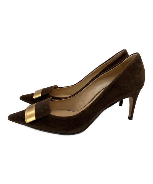 sergio rossi（セルジオロッシ）sergio rossi (セルジオロッシ) ポインテッドトゥパンプス ブラウン サイズ:39 1/2の古着・服飾アイテム