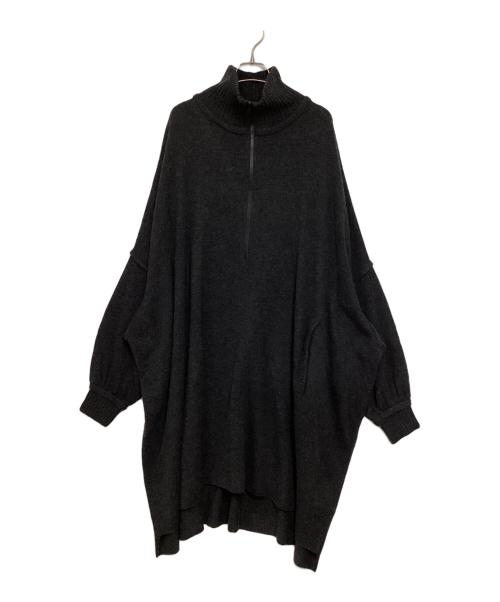 Y's（ワイズ）Y's (ワイズ) ハーフジップニットワンピース チャコールグレー サイズ:２の古着・服飾アイテム