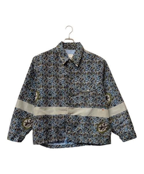 45R（フォーティファイブ・アール）45R (フォーティファイブ・アール) 葉山ものがたり ナイロンプリントの908コーチジャケット ブルー サイズ:3の古着・服飾アイテム