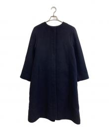 CELFORD（セルフォード）の古着「バックタックノーカラーコート」｜ネイビー