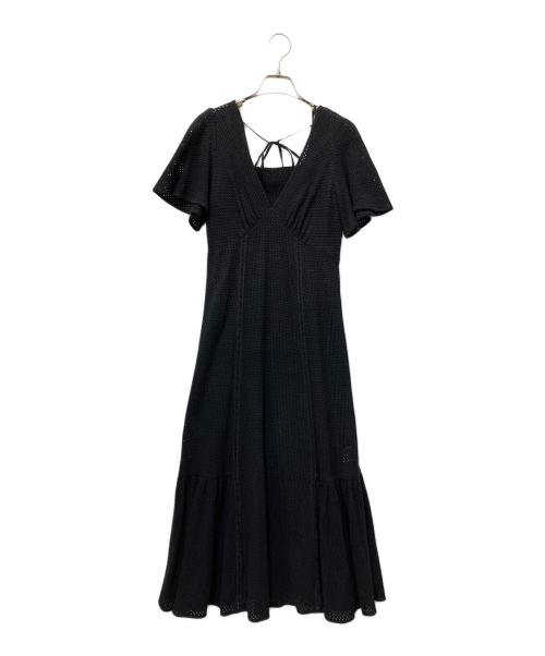 FRAY ID（フレイ アイディー）FRAY ID (フレイ アイディー) カットワークレースフレアスリーブワンピース ブラック サイズ:Sの古着・服飾アイテム