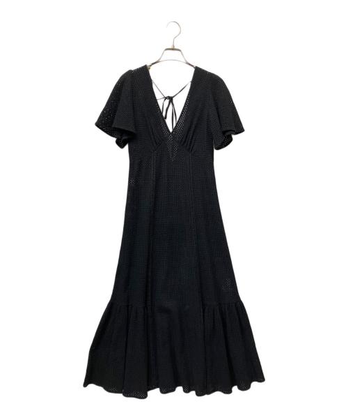 FRAY ID（フレイ アイディー）FRAY ID (フレイ アイディー) カットワークレースフレアスリーブワンピース ブラック サイズ:Sの古着・服飾アイテム