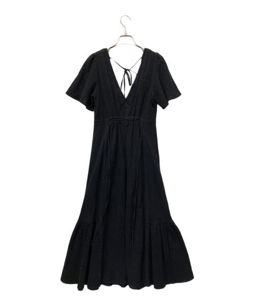 FRAY ID（フレイ アイディー）FRAY ID (フレイ アイディー) カットワークレースフレアスリーブワンピース ブラック サイズ:Sの古着・服飾アイテム