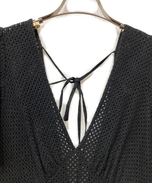 FRAY ID（フレイ アイディー）FRAY ID (フレイ アイディー) カットワークレースフレアスリーブワンピース ブラック サイズ:Sの古着・服飾アイテム