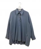 ENFOLDエンフォルド）の古着「ダブルクロスカーブアームポロシャツ」｜グレー