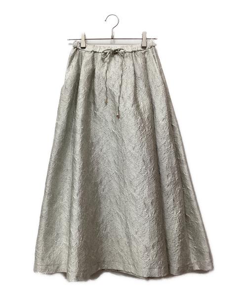 ebure（エブール）ebure (エブール) フラワージャカード イージーギャザーフレアスカート グレー サイズ:38の古着・服飾アイテム