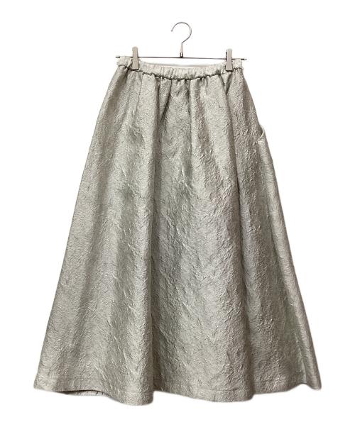 ebure（エブール）ebure (エブール) フラワージャカード イージーギャザーフレアスカート グレー サイズ:38の古着・服飾アイテム