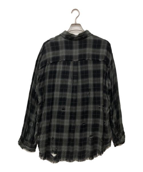 HARE（ハレ）HARE (ハレ) ダメージチェックシャツ ブラック サイズ:Freeの古着・服飾アイテム