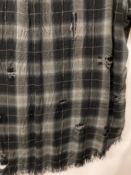 HARE（ハレ）HARE (ハレ) ダメージチェックシャツ ブラック サイズ:Freeの古着・服飾アイテム