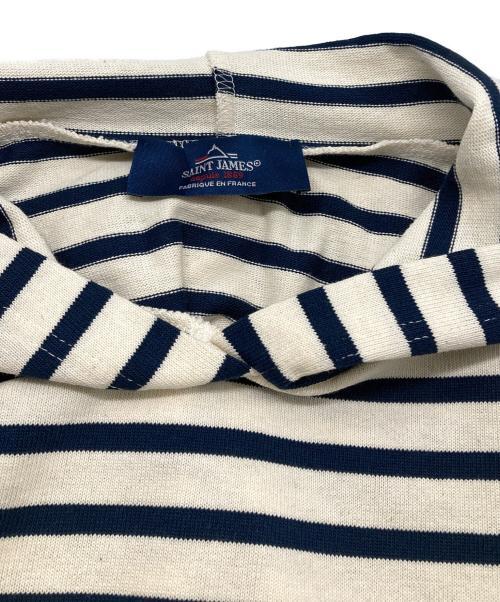 SAINT JAMES（セントジェームス）SAINT JAMES (セントジェームス) フード付コットンTシャツ アイボリー×ネイビー サイズ:4の古着・服飾アイテム