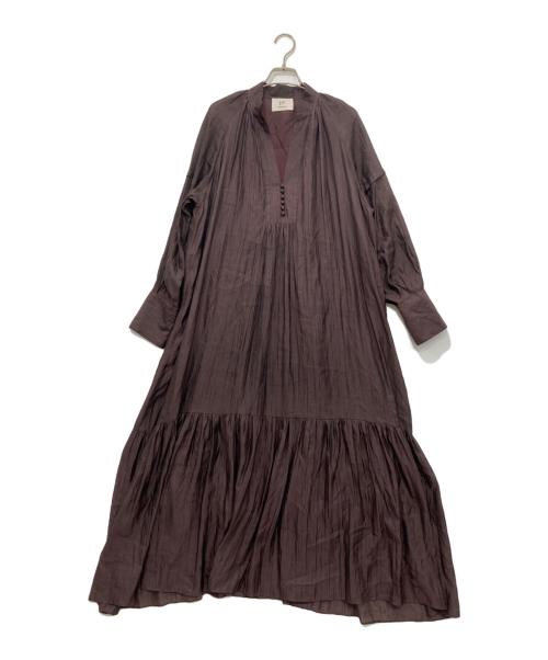1er Arrondissement（プルミエ アロンディスモン）1er Arrondissement (プルミエ アロンディスモン) ワッシャーサテンワンピース ボルドー サイズ:36の古着・服飾アイテム