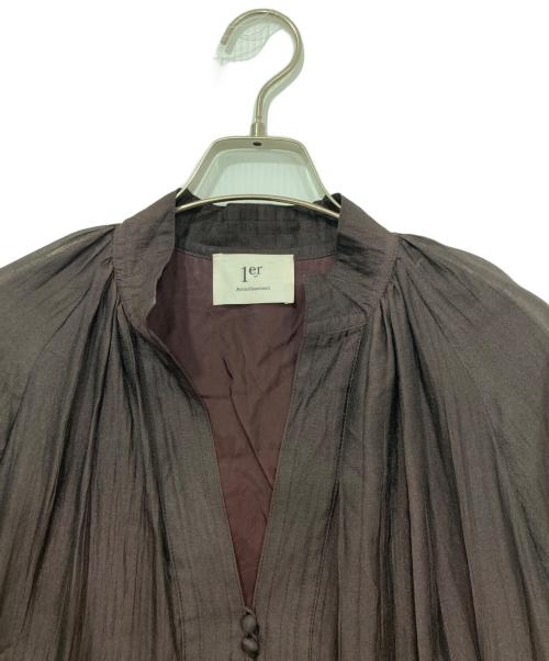 1er Arrondissement（プルミエ アロンディスモン）1er Arrondissement (プルミエ アロンディスモン) ワッシャーサテンワンピース ボルドー サイズ:36の古着・服飾アイテム