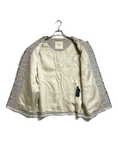 journal standard L'essage（ジャーナルスタンダード レサージュ）journal standard L'essage (ジャーナルスタンダード レサージュ) GIOLICAツイード BIGジャケット ホワイト×ブラック サイズ:FREEの古着・服飾アイテム